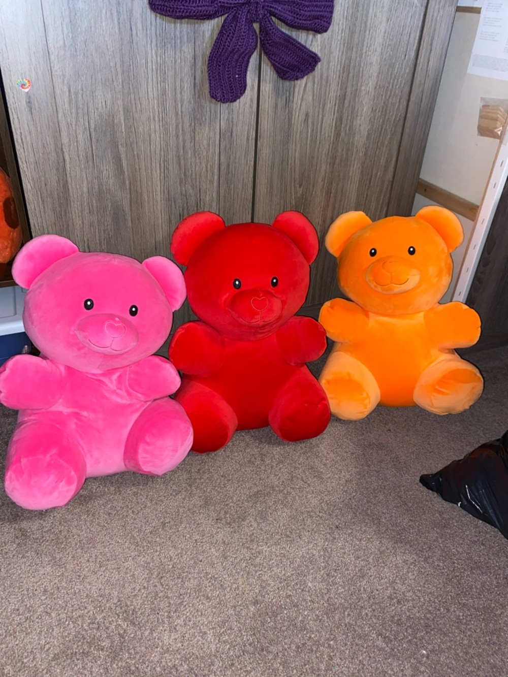 Gummy Bear Plush Bundle-Pink, Red, Orange